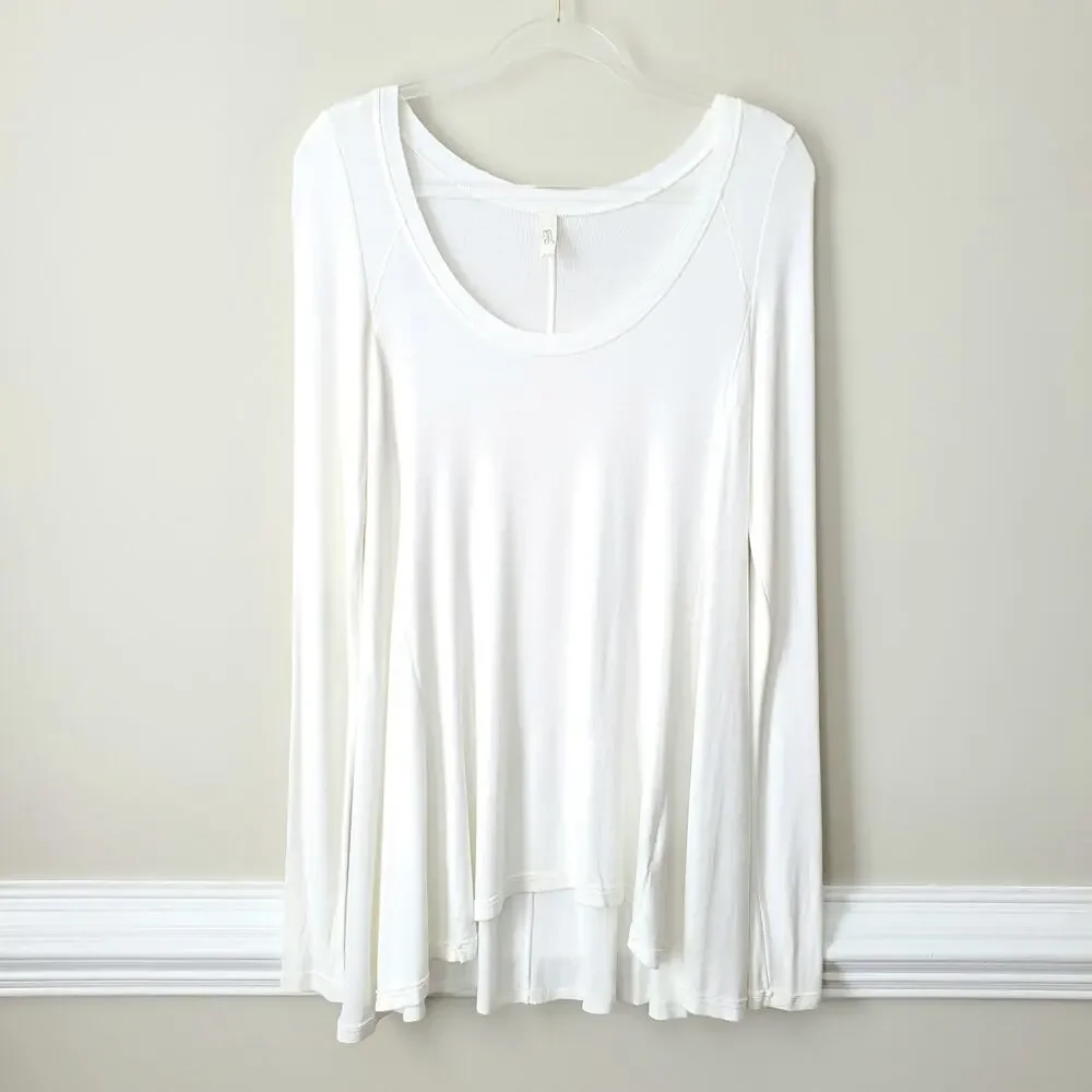 Women Free People Ivory January Soft Knit Shirt Top S Oversize Minimalist Cozy
